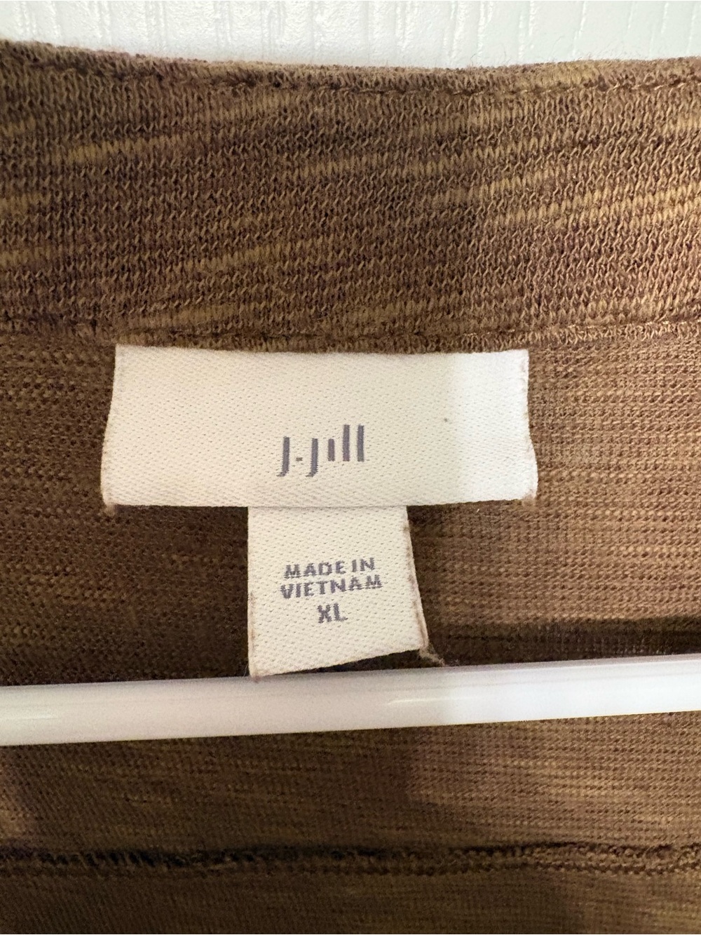 J. Jill Brown Slub Knit Henley 3/4 Sleeve Top - Picture 2 of 6